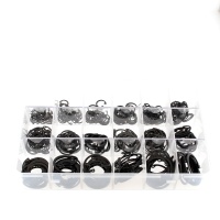 Caja de Surtido de Arandelas Elásticas de Retención Interiores Acero Negro Din 472