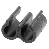 Clip doble para cable o tubo