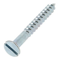 Tornillos Madera Cabeza Fresada Ranurada Acero Galvanizado Blanco Din 97