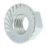 Tuerca con Collar Dentada Acero Galvanizado Blanco Din 6923