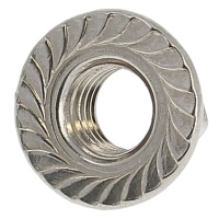 Tuerca con Collar Dentado Inoxidable A2 Din 6923