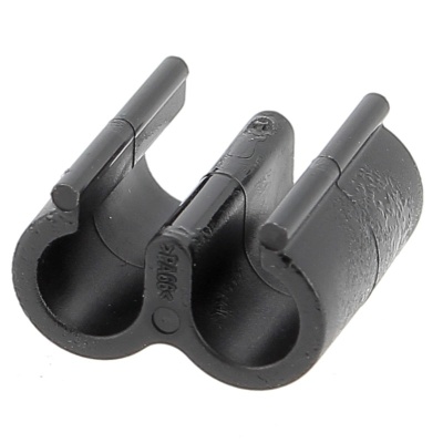 Clip doble para cable o tubo
