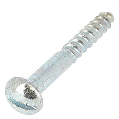 Tornillos Madera Cabeza Redonda Ranurada Acero Galvanizado Blanco Din 96