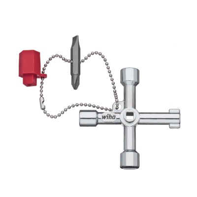 Llave universal Elecktro para armarios de distribución en forma de cruz, cuadrada, triangular, paletón doble de 1/4 de pulgada